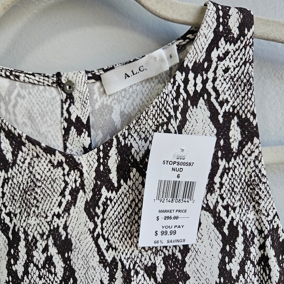 A.L.C Snake Print Halter Sleevless Top NWT Size 6 - Picture 5 of 7